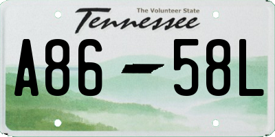 TN license plate A8658L
