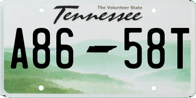 TN license plate A8658T