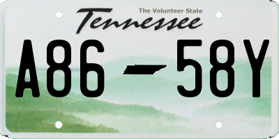TN license plate A8658Y