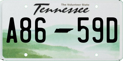TN license plate A8659D