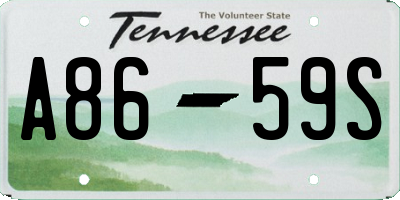 TN license plate A8659S