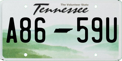 TN license plate A8659U