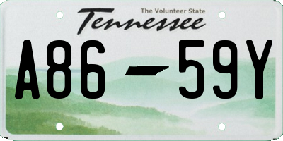 TN license plate A8659Y