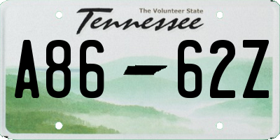 TN license plate A8662Z