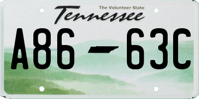 TN license plate A8663C