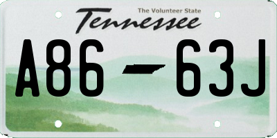 TN license plate A8663J