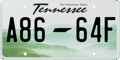TN license plate A8664F