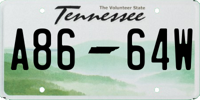 TN license plate A8664W