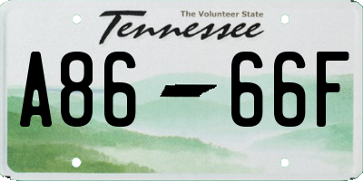 TN license plate A8666F