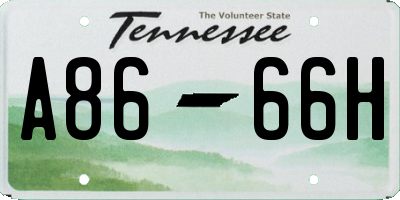 TN license plate A8666H