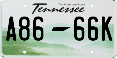 TN license plate A8666K