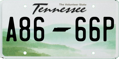 TN license plate A8666P