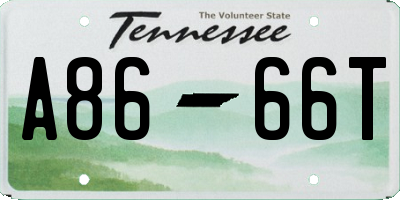 TN license plate A8666T