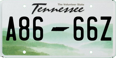 TN license plate A8666Z