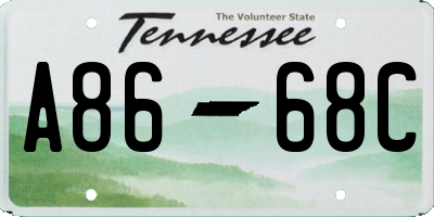 TN license plate A8668C