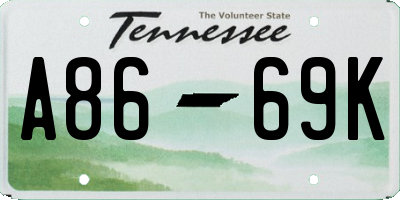 TN license plate A8669K