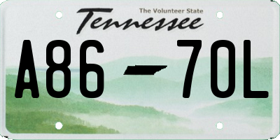 TN license plate A8670L