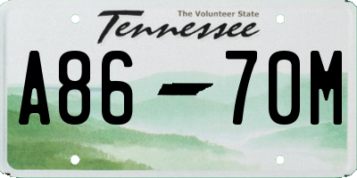 TN license plate A8670M