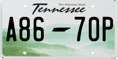 TN license plate A8670P