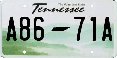TN license plate A8671A