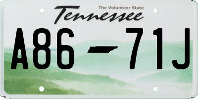 TN license plate A8671J
