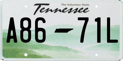 TN license plate A8671L