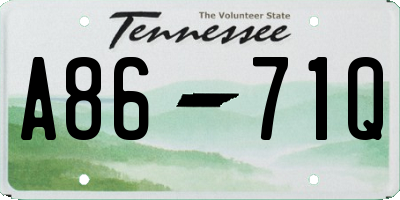 TN license plate A8671Q