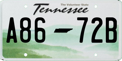TN license plate A8672B