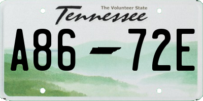 TN license plate A8672E