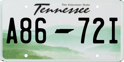 TN license plate A8672I