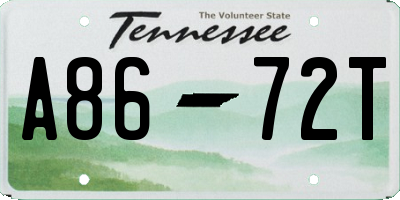 TN license plate A8672T