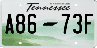 TN license plate A8673F