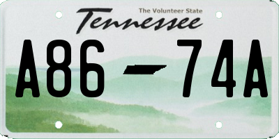 TN license plate A8674A