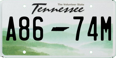 TN license plate A8674M