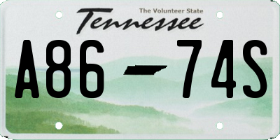 TN license plate A8674S