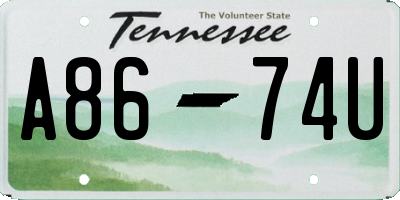 TN license plate A8674U