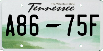 TN license plate A8675F