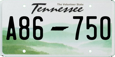 TN license plate A8675O