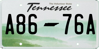 TN license plate A8676A