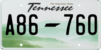 TN license plate A8676O