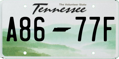 TN license plate A8677F