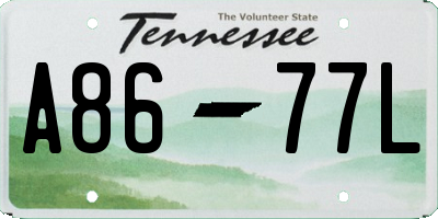 TN license plate A8677L