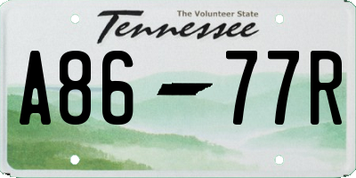 TN license plate A8677R