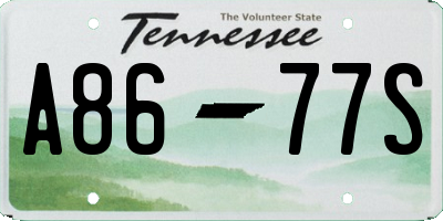 TN license plate A8677S