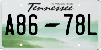 TN license plate A8678L