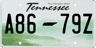 TN license plate A8679Z