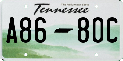 TN license plate A8680C