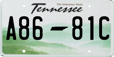 TN license plate A8681C