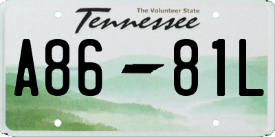 TN license plate A8681L