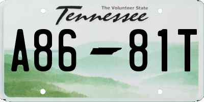 TN license plate A8681T